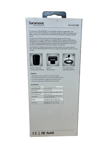 Saramonic Blink500 B2 2.4G Wireless Kit Microphone System